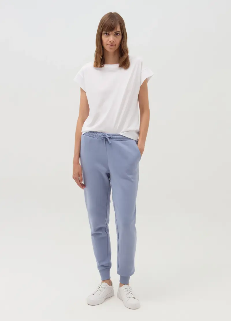 Joggers Essential In Felpa Con Coulisse, Donna, Blu