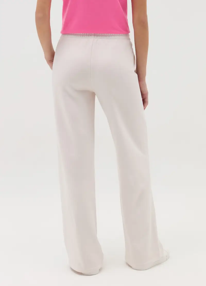 Joggers Essential Relaxed Fit In Felpa, Donna, Bianco miniatura 3
