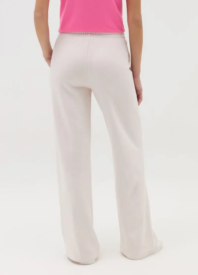 Joggers Essential Relaxed Fit In Felpa, Donna, Bianco miniatura 3
