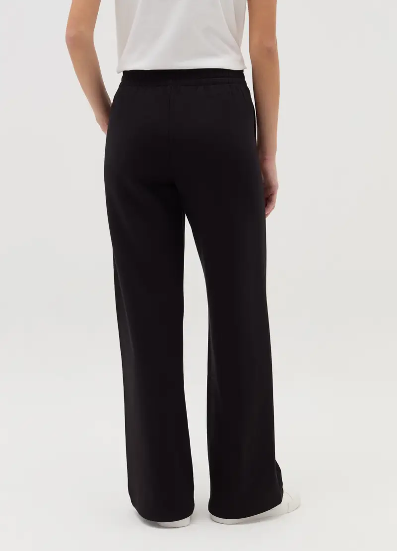 Joggers Essential Relaxed Fit In Felpa, Donna, Nero miniatura 3