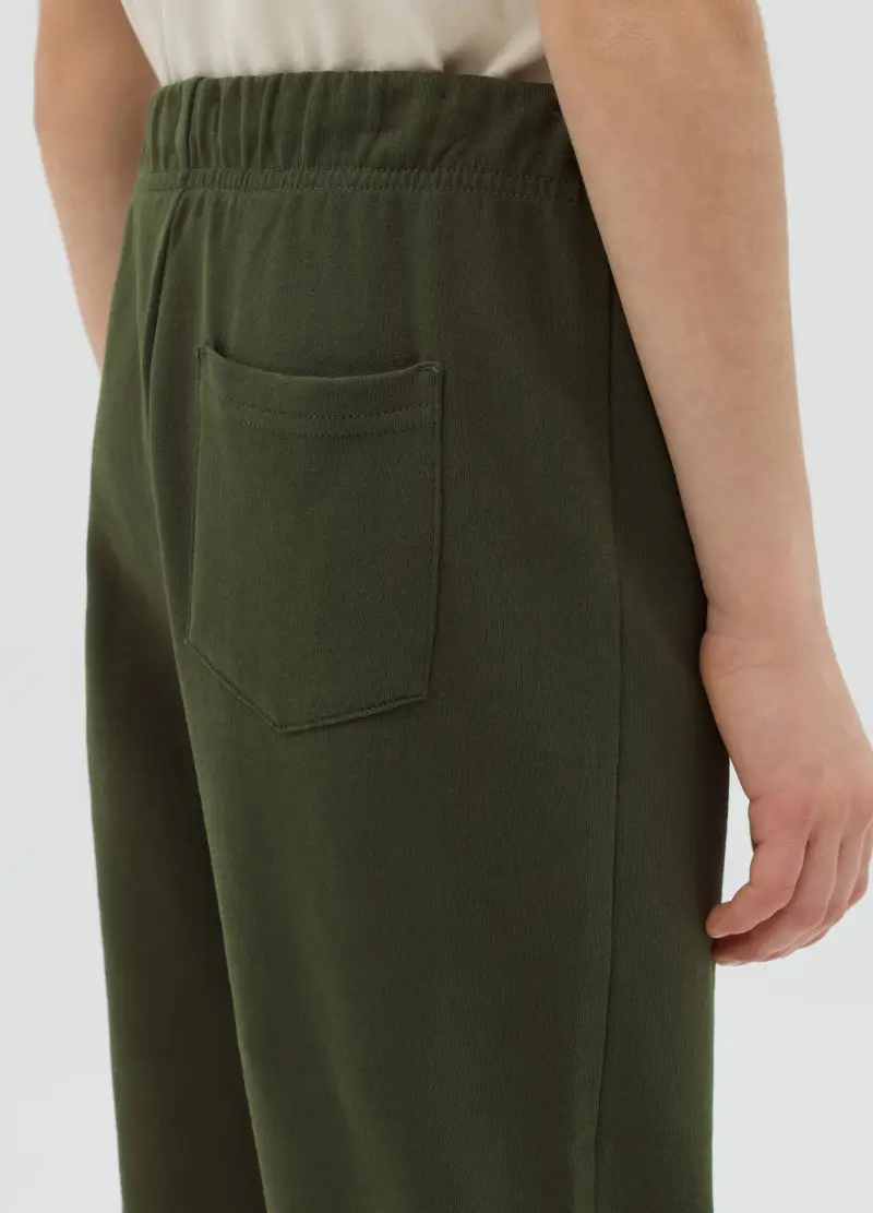 Joggers In Cotone Con Coulisse, Bambino, Verde miniatura 2