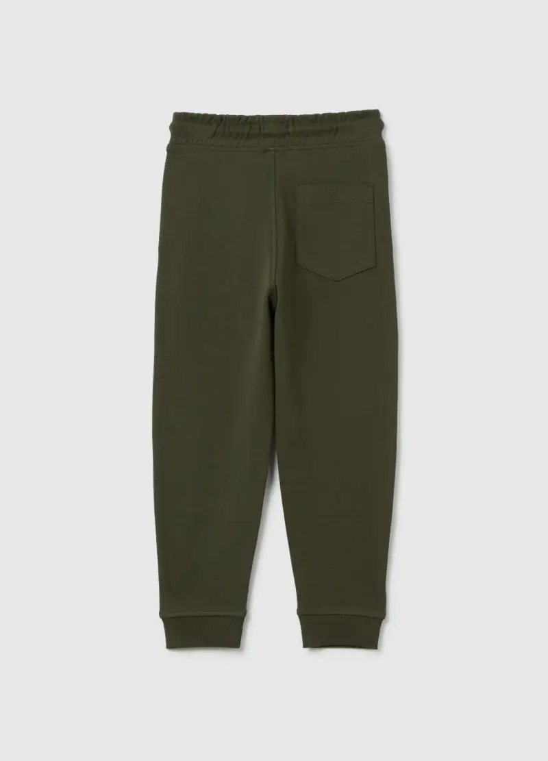 Joggers In Cotone Con Coulisse E Stampa, Bambino, Verde miniatura 2