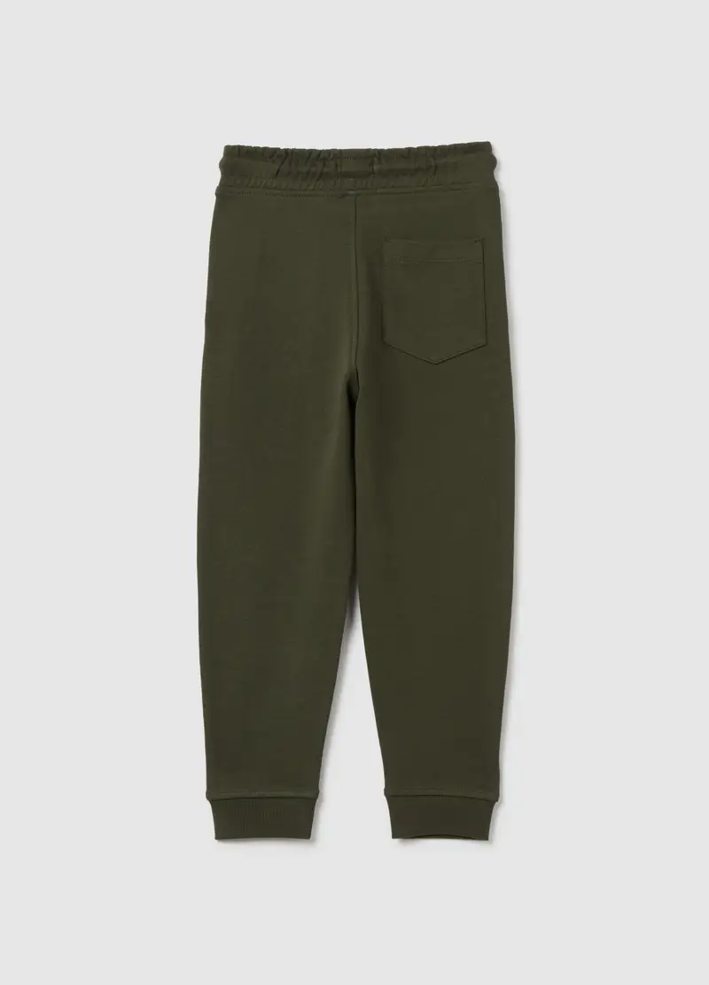 Joggers In Cotone Con Coulisse E Stampa, Bambino, Verde miniatura 2