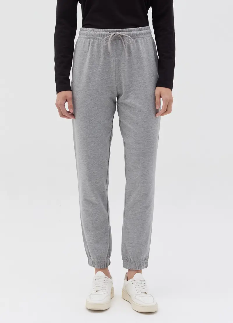 Joggers In Felpa Con Coulisse, Donna, Grigio miniatura 2