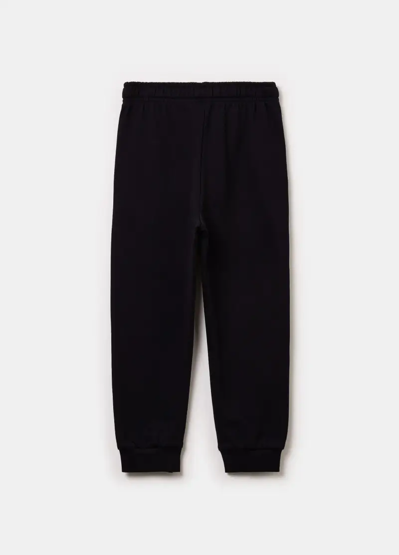 Joggers In Felpa Con Coulisse E Tasche, Bambino, Nero miniatura 2