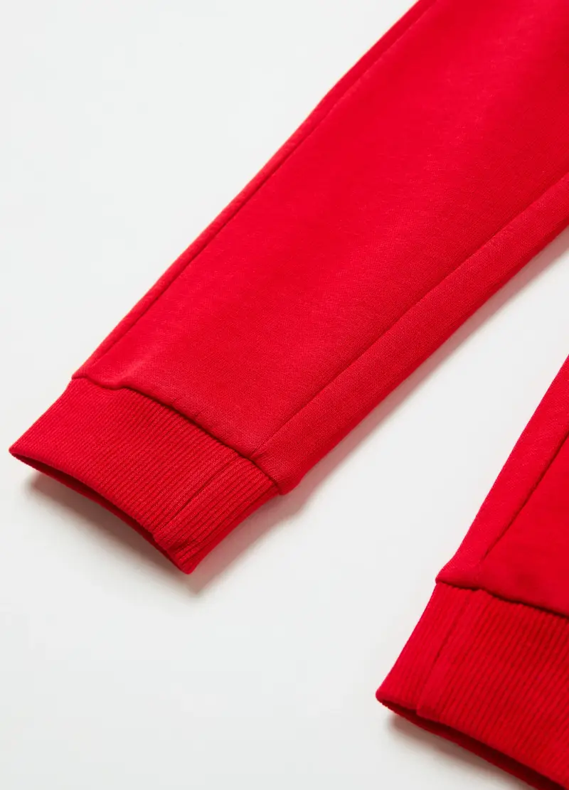 Joggers In Felpa Con Coulisse E Tasche, Bambino, Rosso miniatura 3