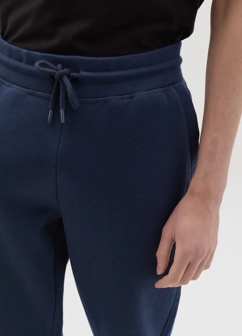 Joggers In Felpa Con Coulisse E Tasche, Uomo, Blu miniatura 3