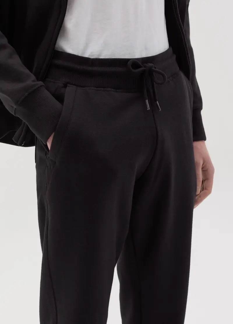 Joggers In Felpa Con Coulisse E Tasche, Uomo, Nero miniatura 3