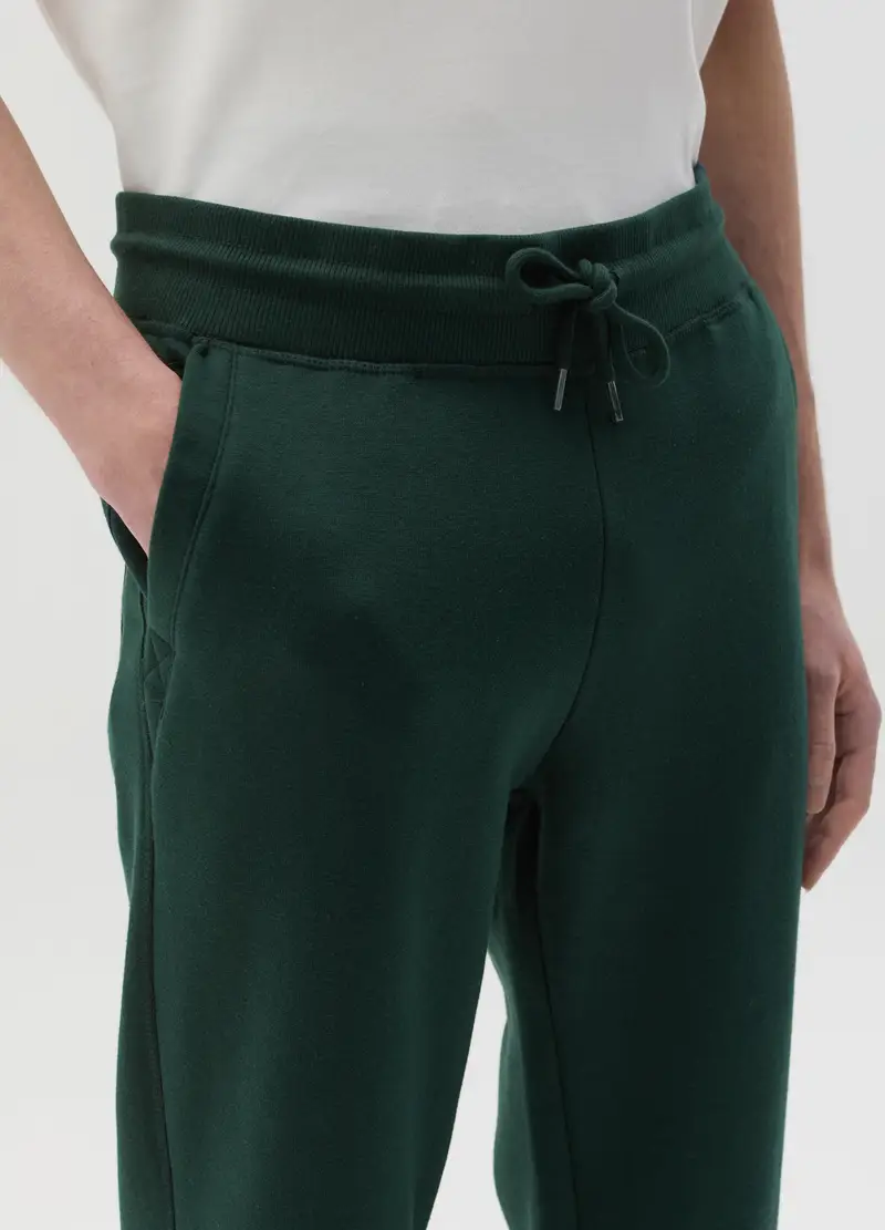 Joggers In Felpa Con Coulisse E Tasche, Uomo, Verde miniatura 3