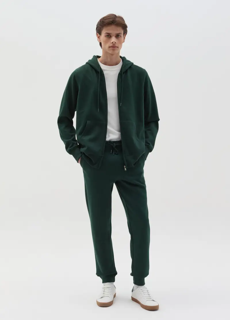 Joggers In Felpa Con Coulisse E Tasche, Uomo, Verde