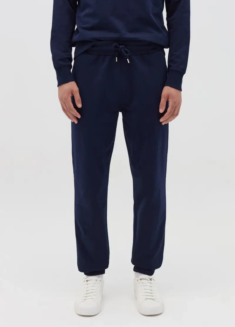Joggers In Felpa Con Coulisse, Uomo, Blu miniatura 2