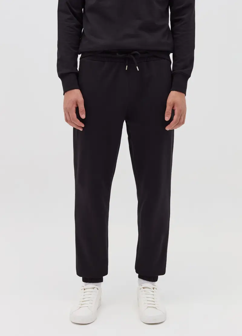 Joggers In Felpa Con Coulisse, Uomo, Nero miniatura 2