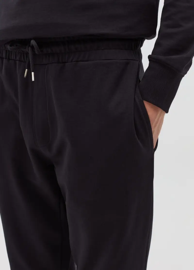 Joggers In Felpa Con Coulisse, Uomo, Nero miniatura 3
