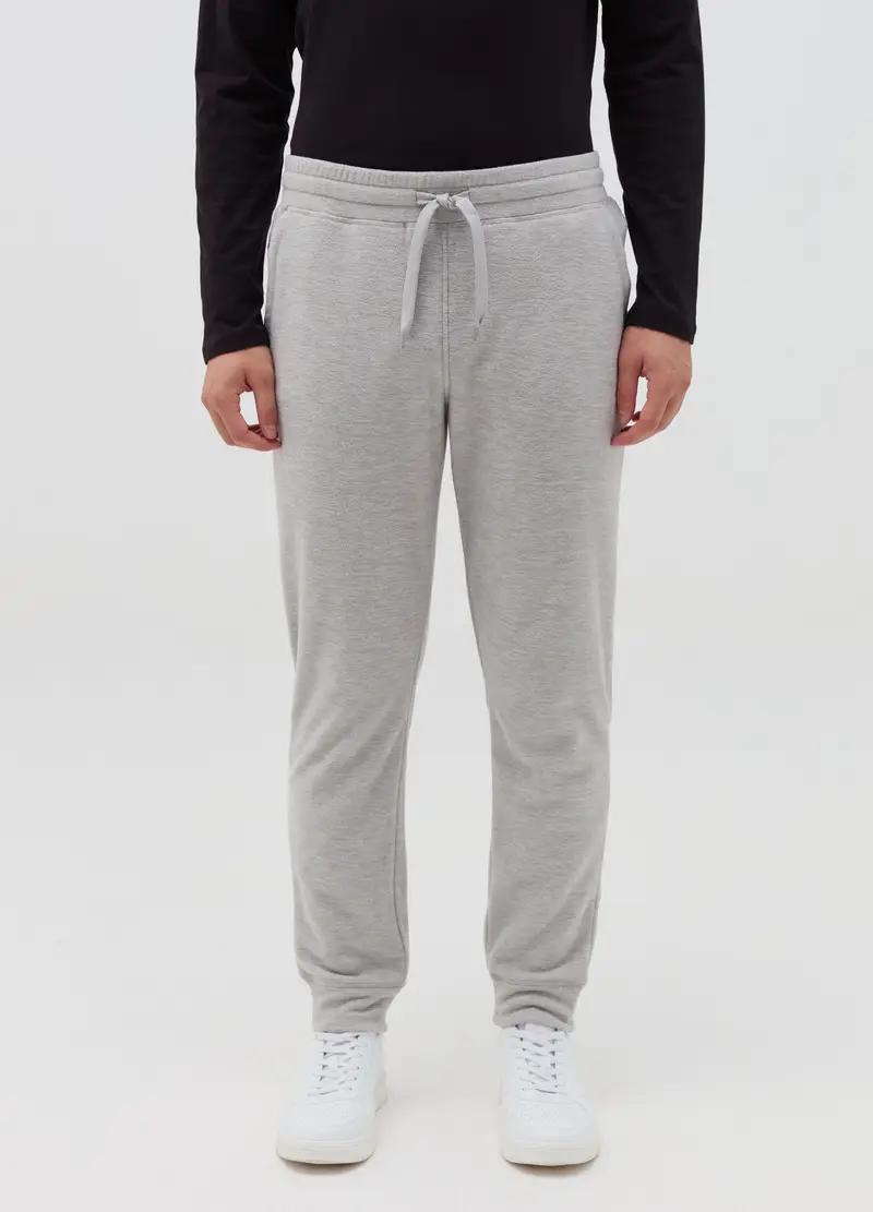 Joggers In Pile Con Coulisse, Uomo, Grigio miniatura 2