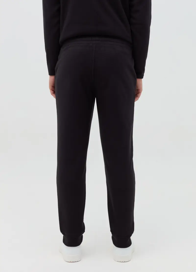 Joggers In Pile Con Coulisse, Uomo, Nero miniatura 3