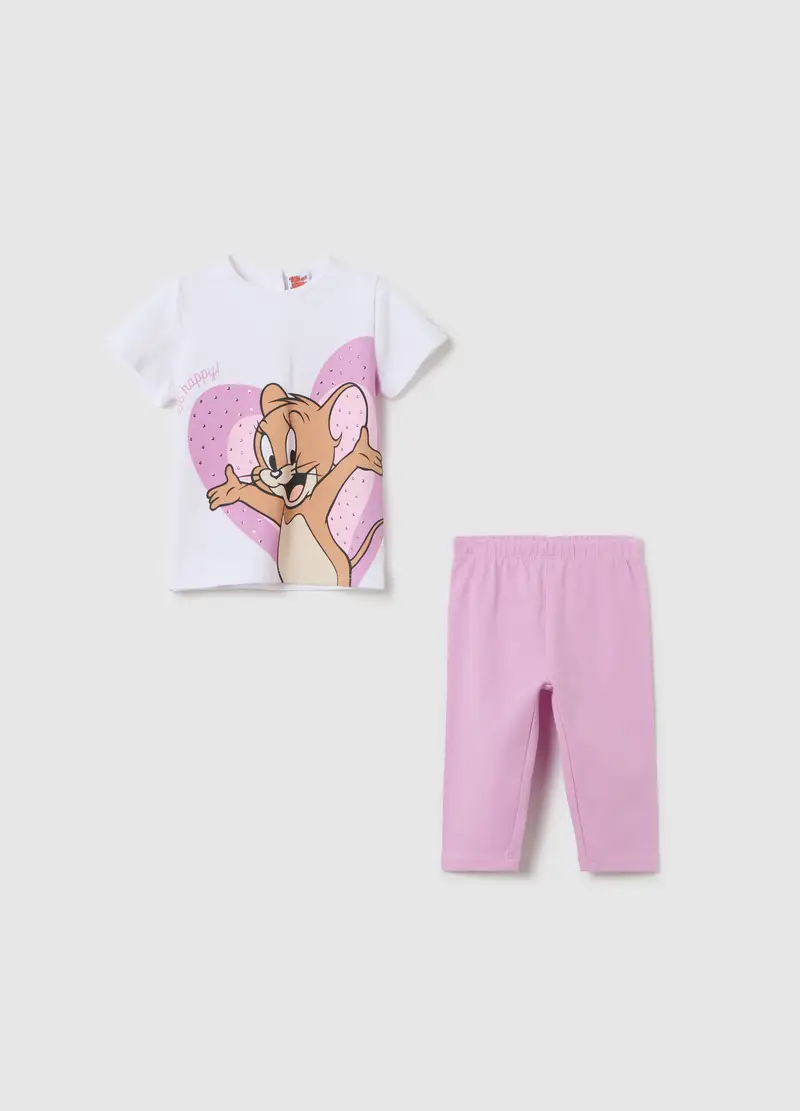 Jogging Set Con Stampa Jerry E Borchiette, Bambina, Multicolor