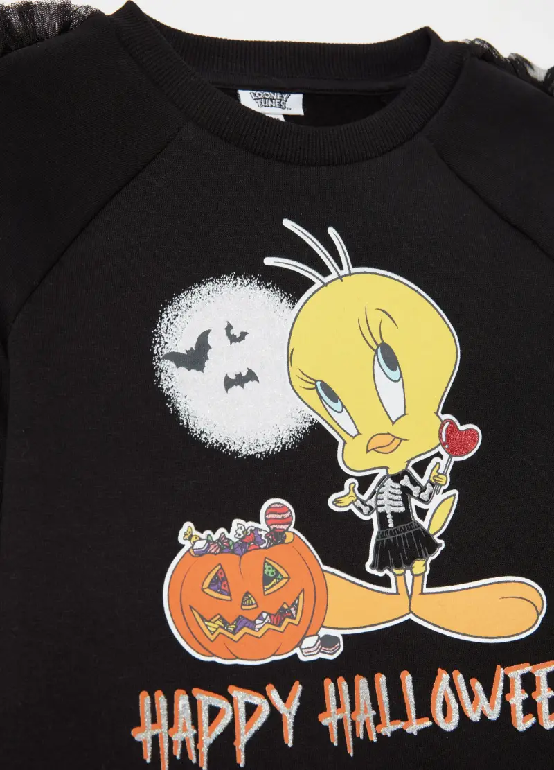 Jogging Set Con Stampa Titti Motivo Halloween, Bambina, Nero miniatura 3
