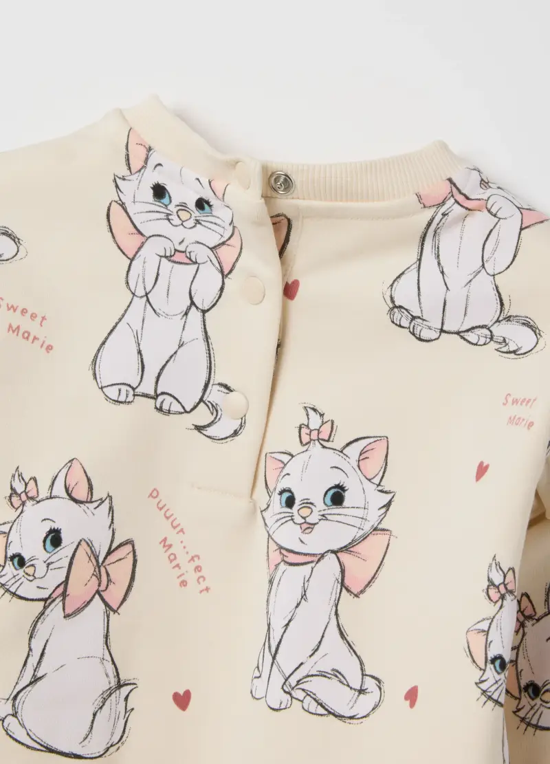 Jogging Set Da Bambina In Cotone Beige E Nero, Beige miniatura 3