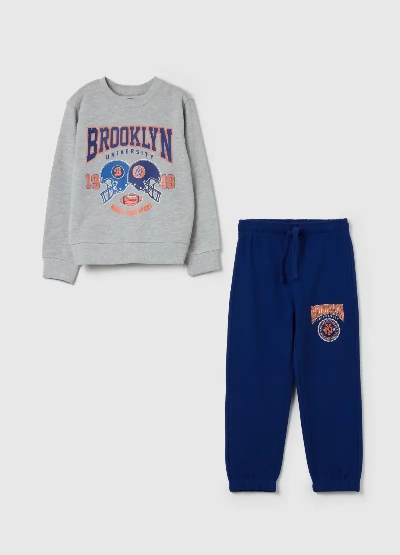 Jogging Set In French Terry Con Stampa, Bambino, Multicolor