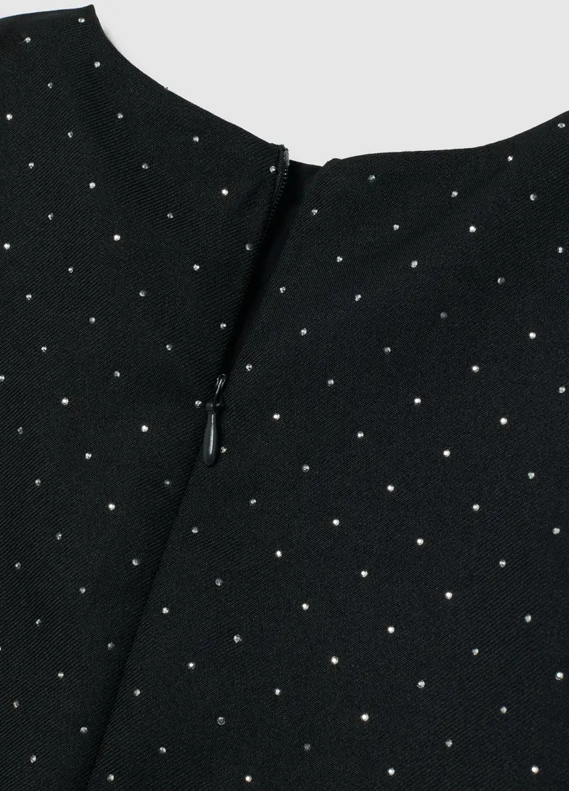 Abito Nero A Pois Senza Maniche Da Bambina Regular Fit, Nero miniatura 3