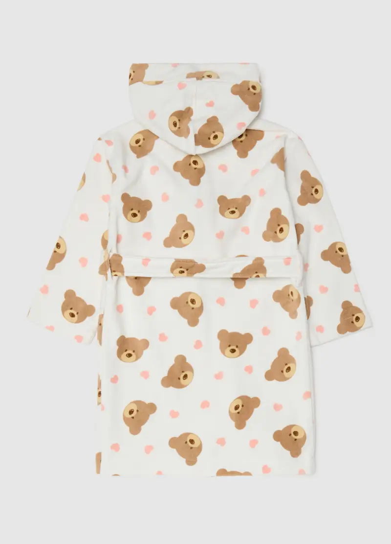 Accappatoio Da Bambina In Puro Cotone Multicolor, Multicolor miniatura 2