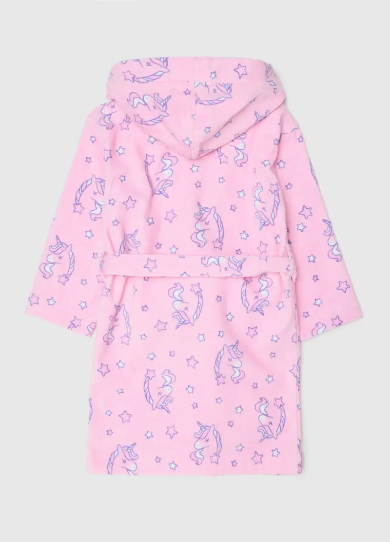 Accappatoio Da Bambina In Puro Cotone Rosa, Multicolor miniatura 2