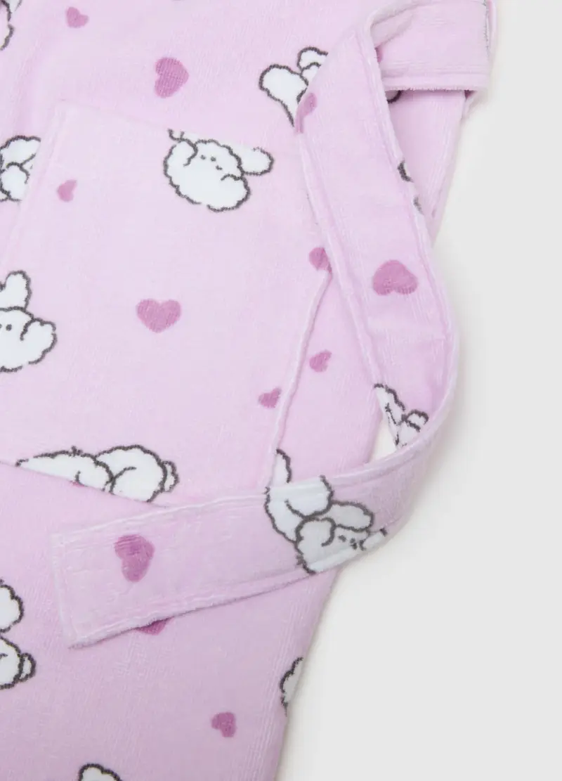 Accappatoio In Puro Cotone Multicolor Da Ragazza Con Disegni, Bambina, Multicolor miniatura 3