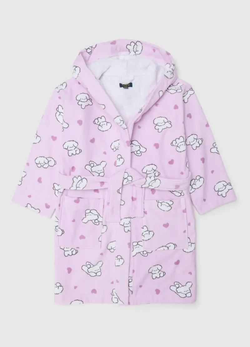 Accappatoio In Puro Cotone Multicolor Da Ragazza Con Disegni, Bambina, Multicolor