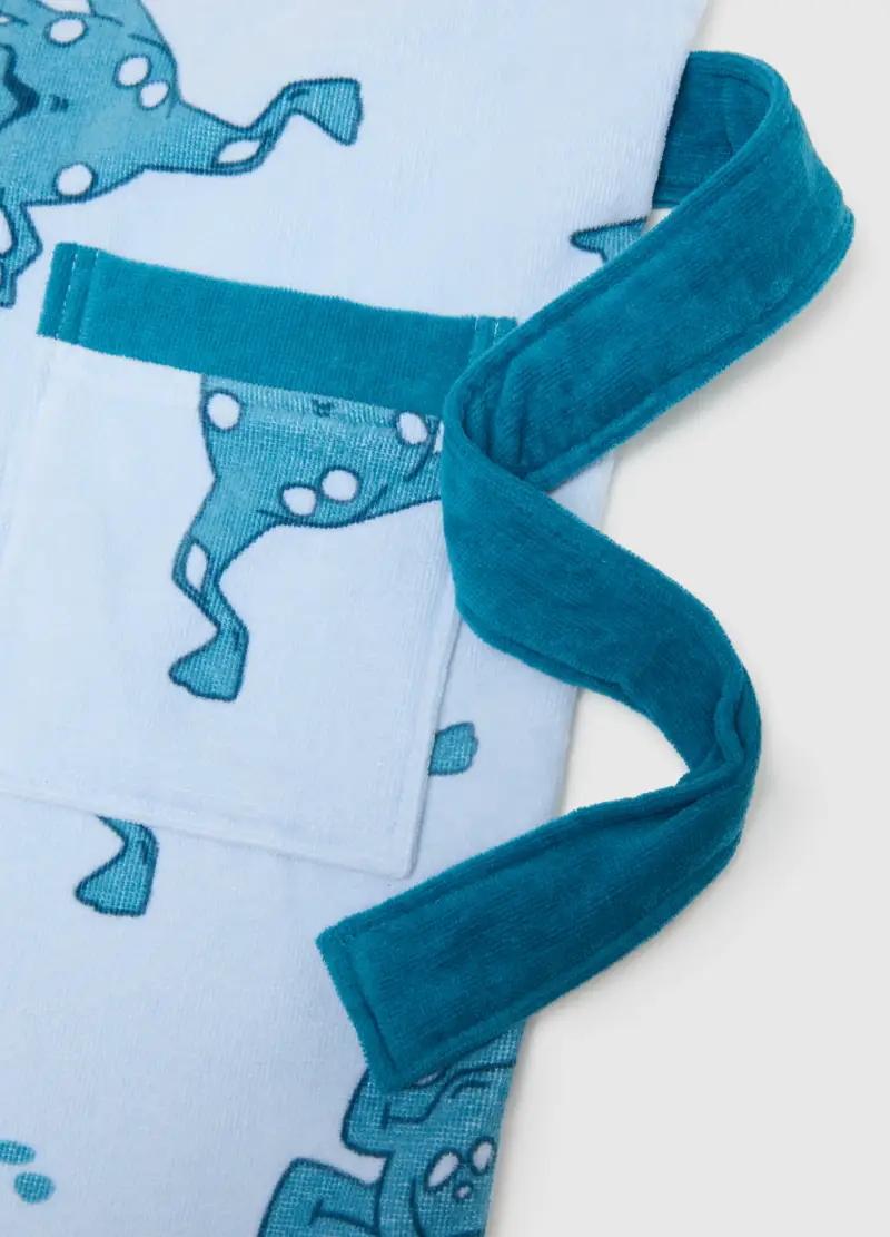 Accappatoio In Puro Cotone Multicolor Da Ragazzo Regular Fit Con Stampe, Bambino, Multicolor miniatura 3