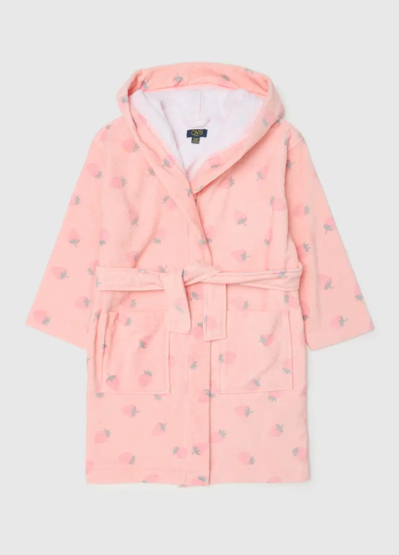 Accappatoio In Puro Cotone Rosa Da Ragazza Regular Fit Con Disegni, Bambina, Rosa