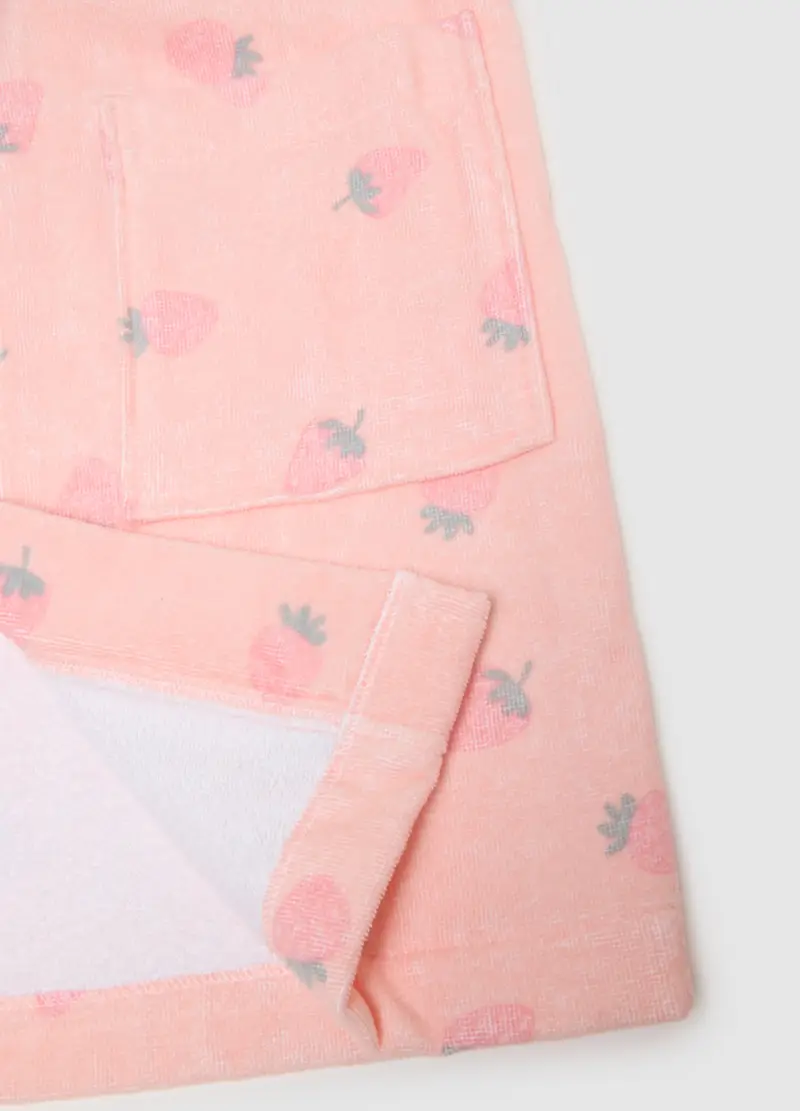Accappatoio In Puro Cotone Rosa Da Ragazza Regular Fit Con Disegni, Bambina, Rosa miniatura 3