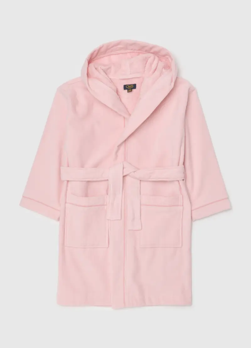 Accappatoio Rosa Per Bambina In Cotone, Rosa