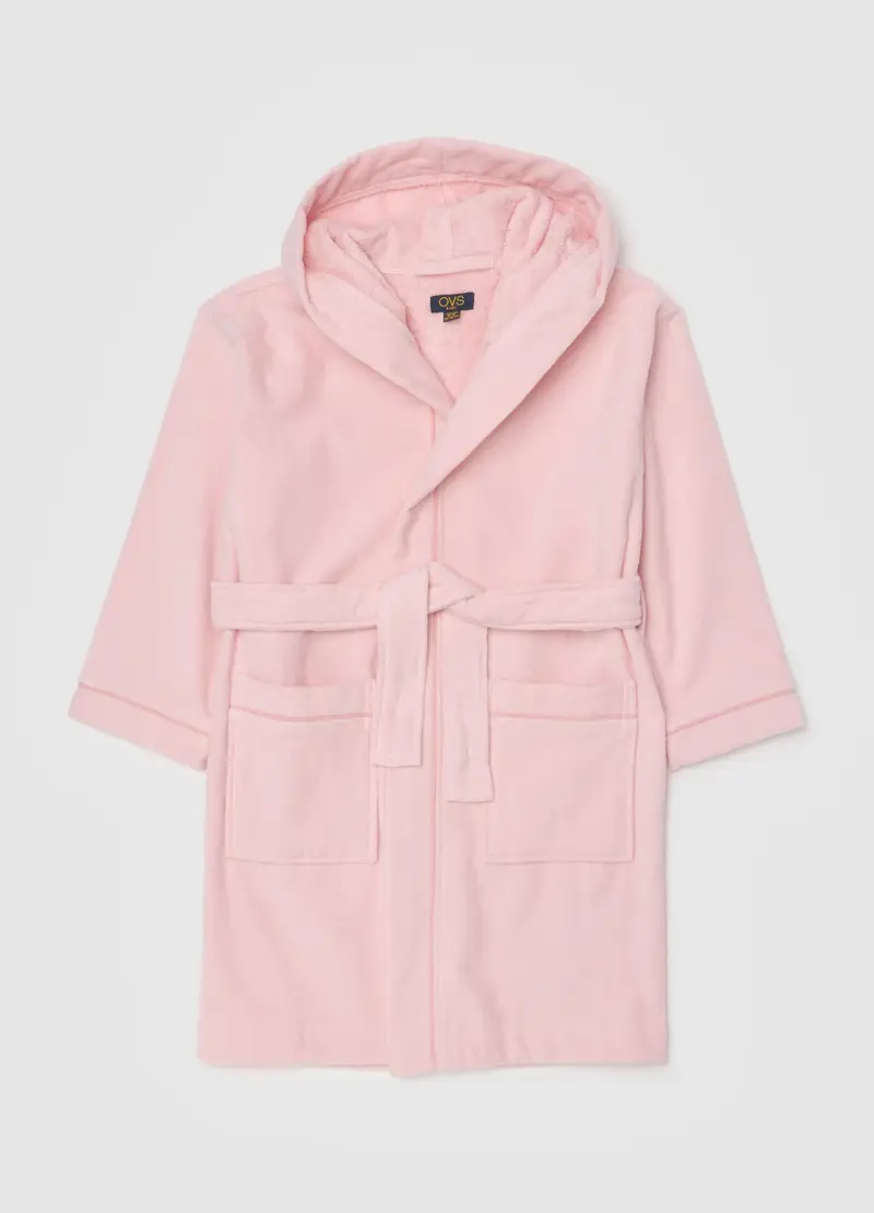 Accappatoio Rosa Per Bambina In Cotone, Rosa