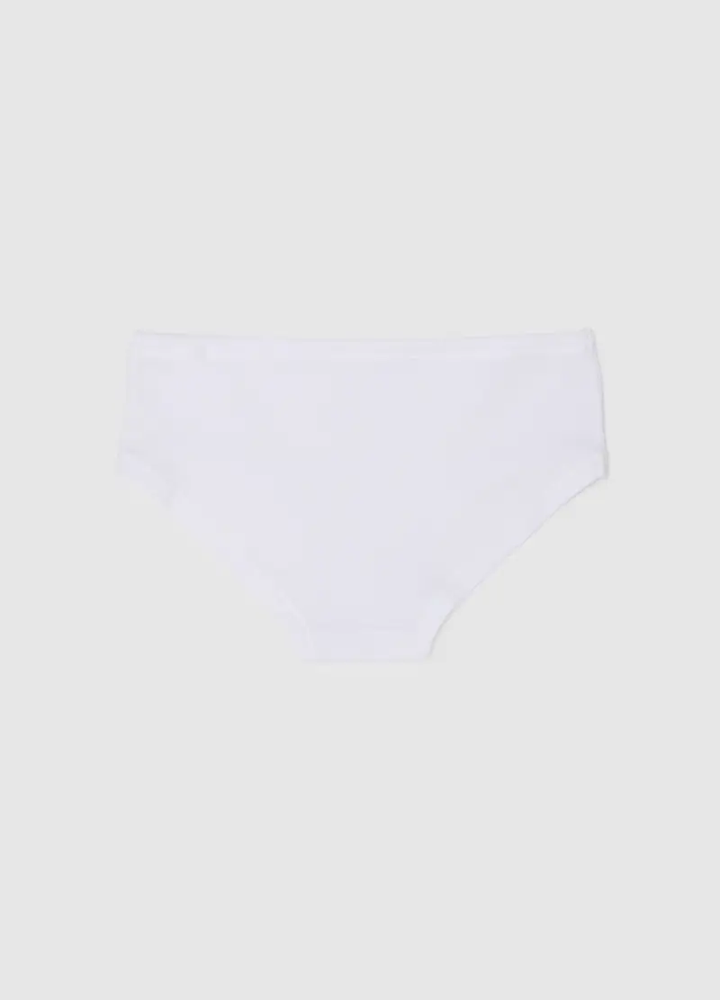 Baby Culotte Bianche Da Bambina In Cotone Elasticizzato Regular Fit, Unisex, Bianco miniatura 2