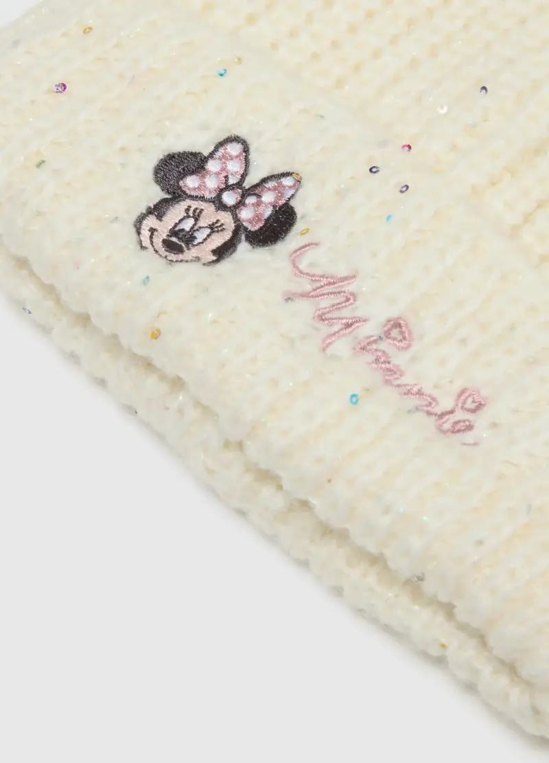 Berretto Da Bambina In Misto Lana Bianco Con Pon Pon, Bianco miniatura 2