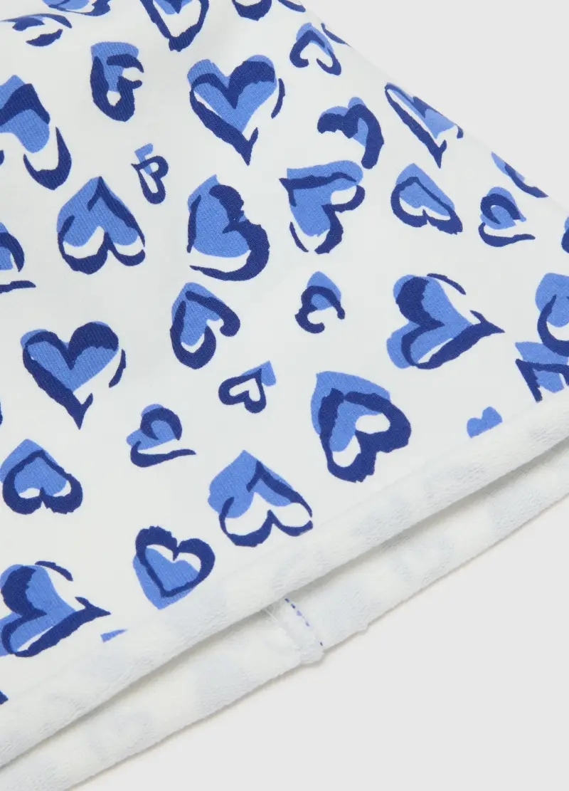 Berretto In Cotone Elasticizzato Multicolor Con Cuori Per Bambina, Multicolor miniatura 3