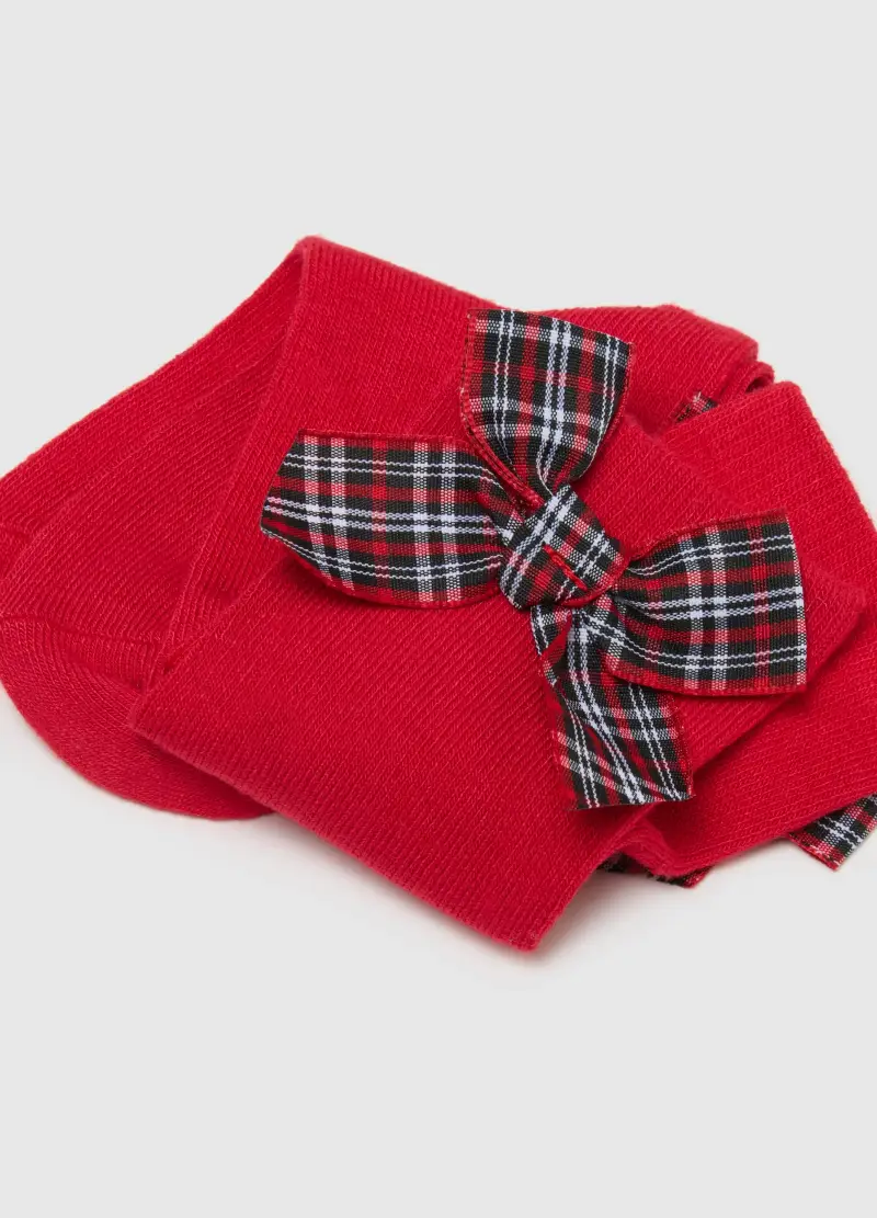 Bipack Calze Lunghe Da Bambina Multicolor Con Fiocchi, Multicolor miniatura 2