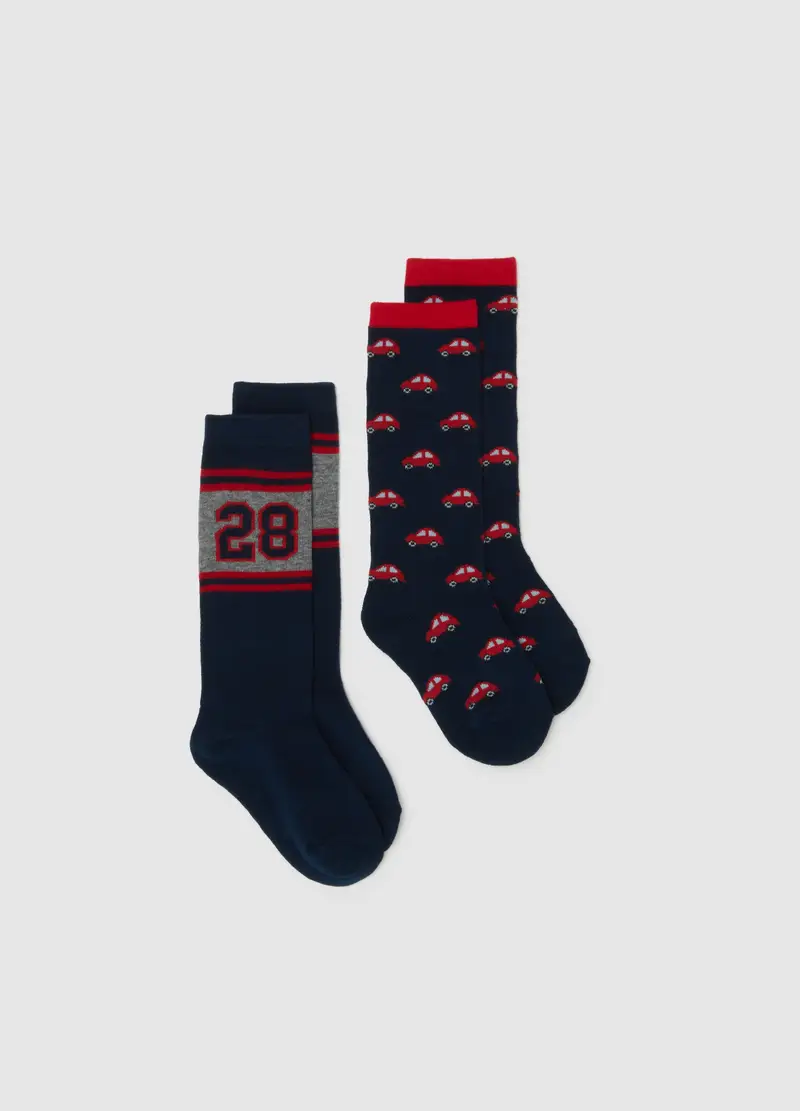 Bipack Calze Lunghe Da Bambino In Misto Cotone Multicolor, Multicolor