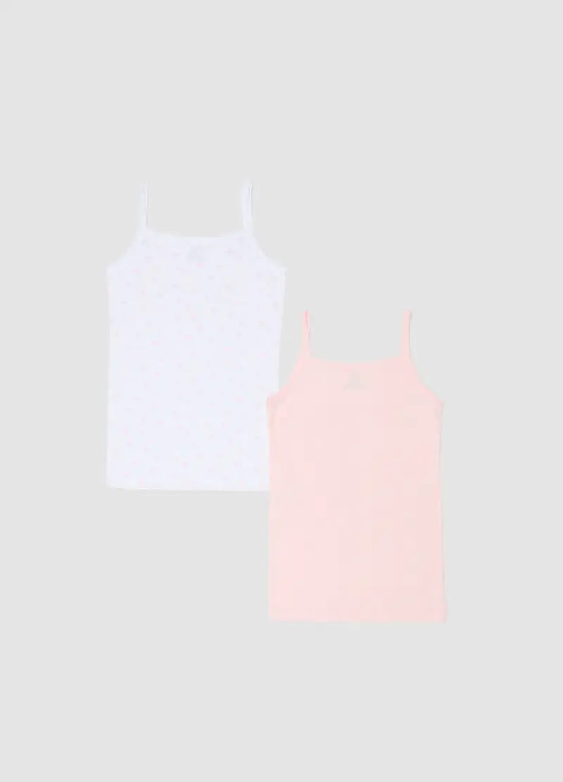 Bipack Canotte In Puro Cotone Multicolor Da Bambina Regular Fit, Multicolor miniatura 2