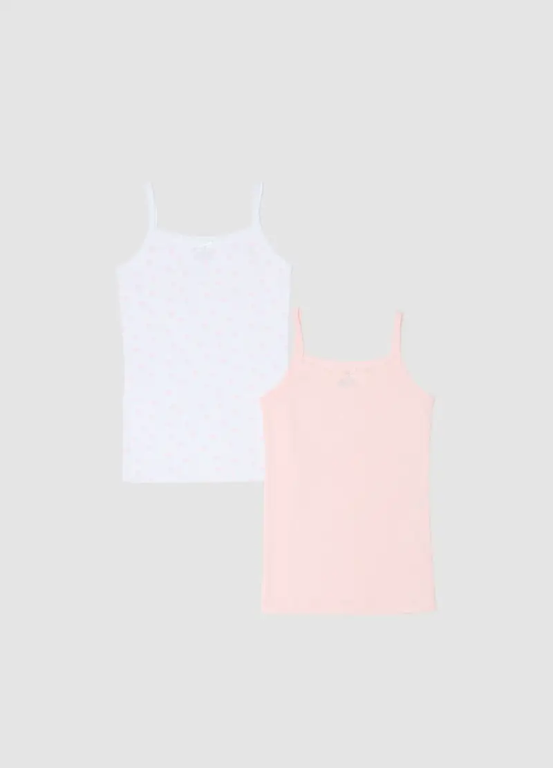 Bipack Canotte In Puro Cotone Multicolor Da Bambina Regular Fit, Multicolor