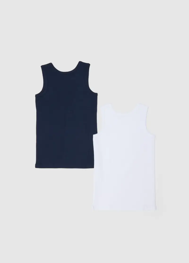 Bipack Canotte In Puro Cotone Multicolor Da Bambino Regular Fit, Multicolor miniatura 2