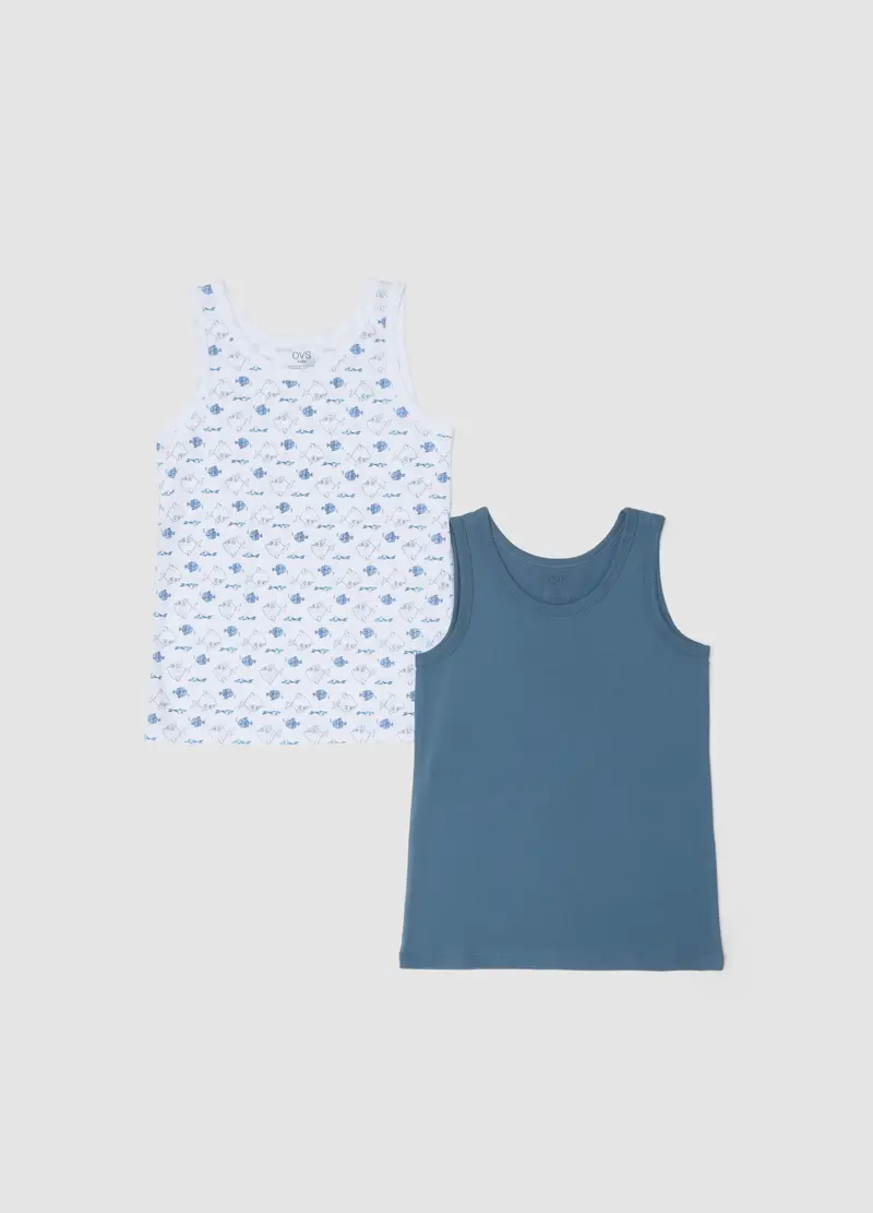 Bipack Canotte In Puro Cotone Multicolor Da Bambino Regular Fit, Multicolor