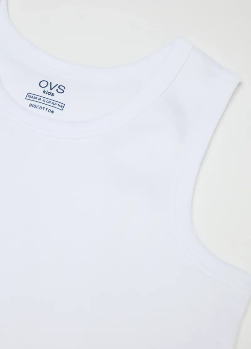 Bipack Canottiere Bianca Basic In Cotone, Bambino, Bianco miniatura 3