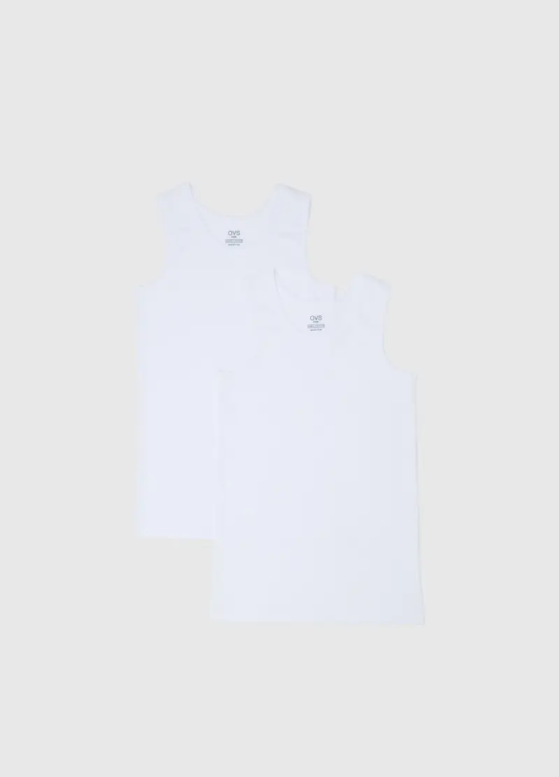 Bipack Canottiere Bianca Basic In Cotone, Bambino, Bianco