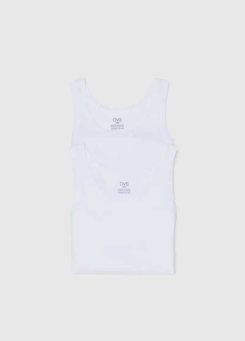 Bipack Canottiere Bianche Da Ragazzo In Puro Cotone Regular Fit, Bambino, Bianco miniatura 3