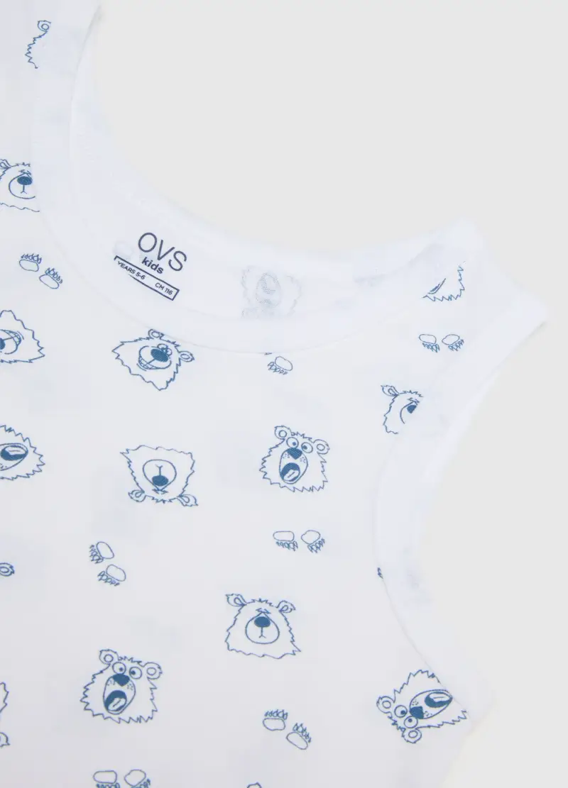 Bipack Canottiere Da Bambino In Puro Cotone Bianco Regular Fit, Bianco miniatura 3