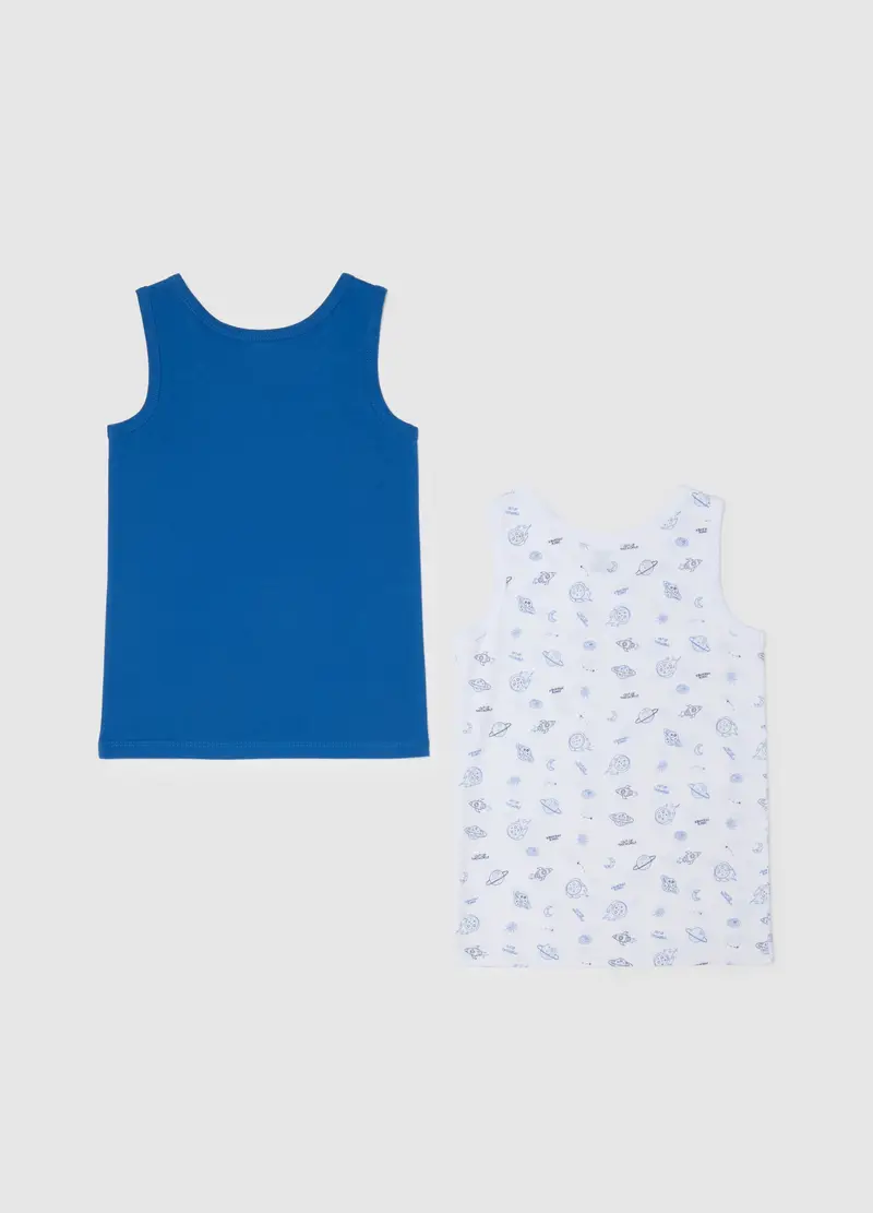 Bipack Canottiere Da Bambino In Puro Cotone Multicolor Regular Fit, Multicolor miniatura 2