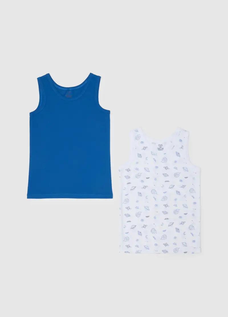 Bipack Canottiere Da Bambino In Puro Cotone Multicolor Regular Fit, Multicolor