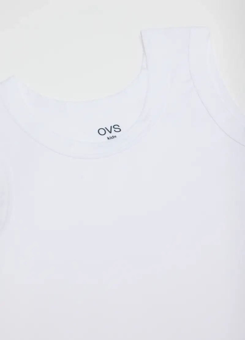 Bipack Canottiere In Cotone Elasticizzato Bianco Da Bambino Regular Fit, Bianco miniatura 3