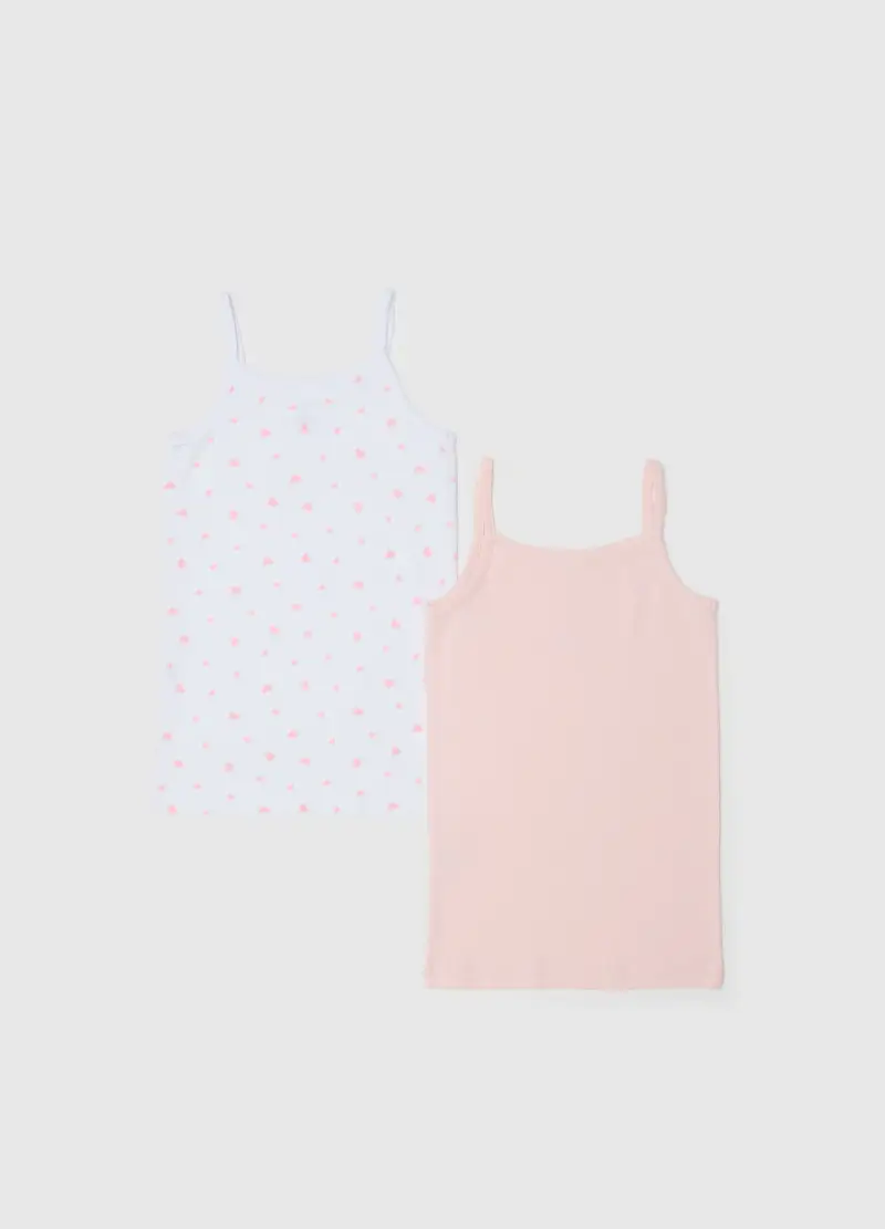 Bipack Canottiere In Puro Cotone Multicolor Da Bambina Regular Fit, Multicolor miniatura 2